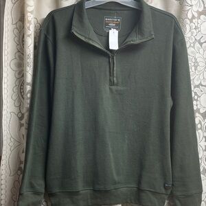 Smith's Workwear Men's Olive Green Half-Zip Pullover Sweater
